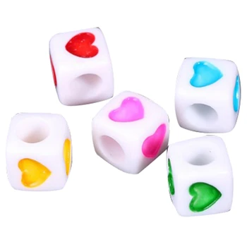 

1950 Pcs 7X7mm Acrylic Spacer Beads Square Love Beads, Used for Jewelry Making DIY Handmade Charm Bracelet