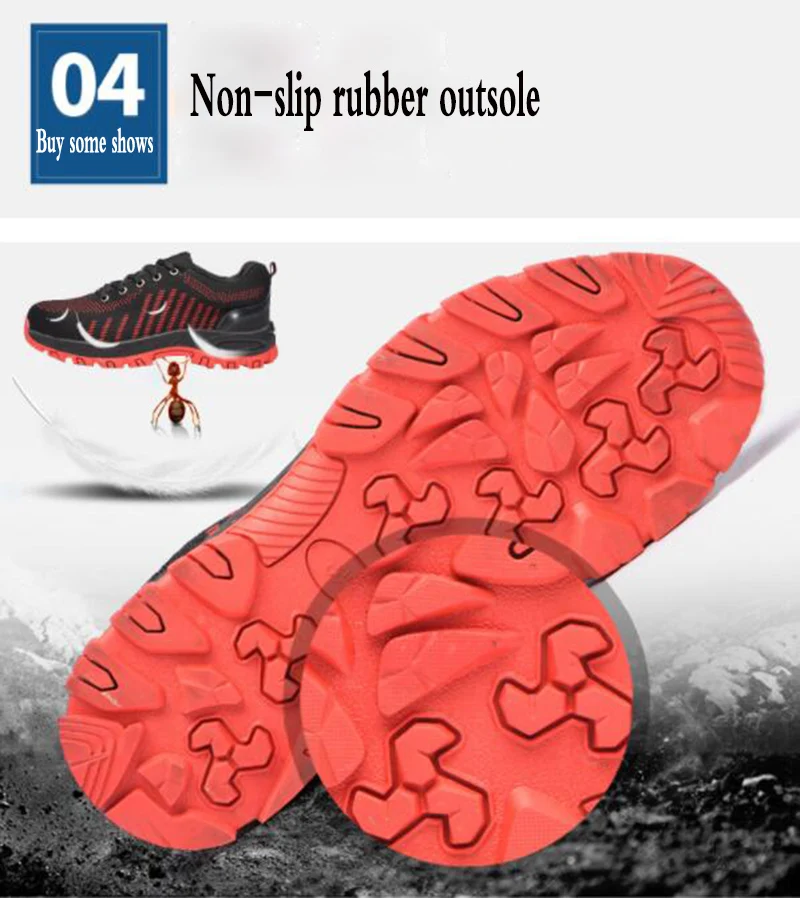 Labor Insurance Shoes Male Flying Woven Breathable Protective Safety Shoes Anti-Smashing Anti-Slip Wear-Resistant Work Shoes Men
