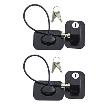 

2 Pcs Strong Adhesive Refrigerator Door Lock File Drawer Lock Child Safety Cupboard Lock with Key