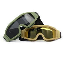 Wysokiej jakości okulary taktyczne strzelanie wojskowe okulary 3 soczewki Army Airsoft Paintball motocyklowe wiatroodporne okulary Wargame tanie tanio CN (pochodzenie)