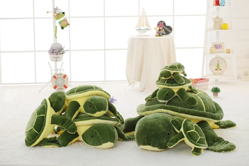 Супер милые 40 см-90 см зеленые морские Черепашки/черепаха плюшевые игрушки черепаха мягкие животные кукольные подушки детские милые подарки