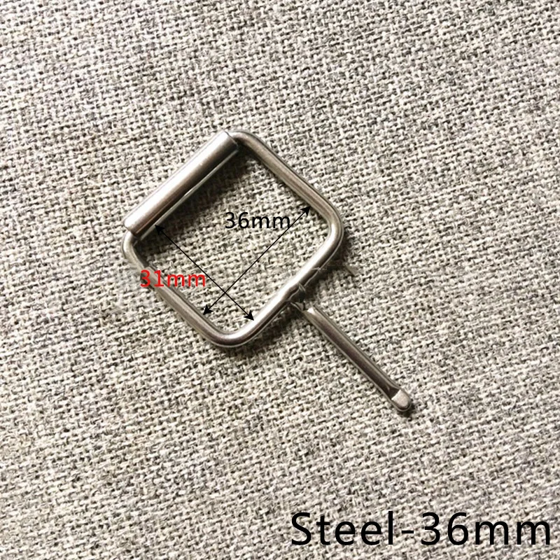 Steel-36mm Meetee, 1 шт./2 шт., ID27-60mm, нержавеющая сталь, пряжка для ремня, металлическая одинарная игла, роликовая пряжка для ремня, аксессуары для рукоделия - Цвет: Steel-36mm