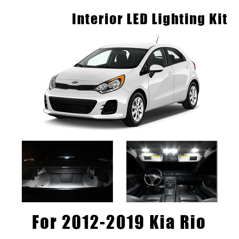 10pcs White Led Light Map Dome Bulbs Interior Package Kit For Kia Rio 12 16 17 18 19 Trunk Cargo License Lamp No Error Signal Lamp Aliexpress