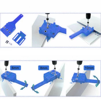 

Home Handheld Woodworking Doweling Jig Drill Guide Wood Dowel Drilling Hole Saw