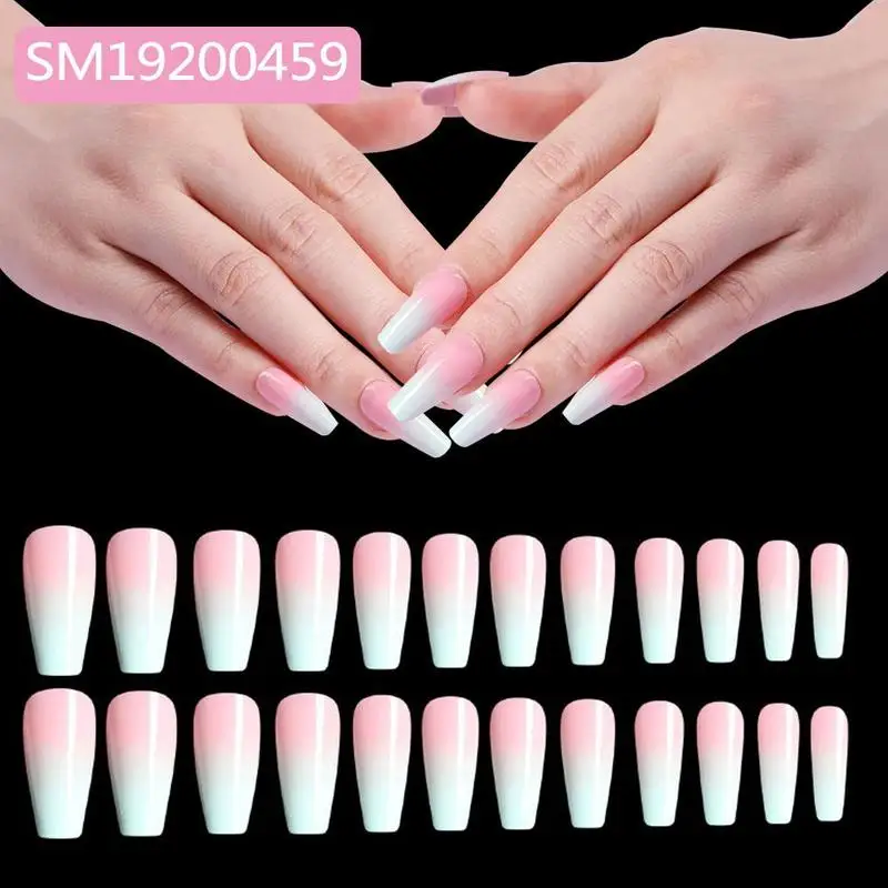 

Classic French Manicure Pink Skin Color Two-color Wear False Nail Gradient Nail