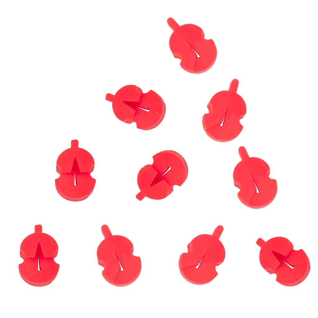 10pcs Rubber Violin Mute Silencer for 1/2 3/4 4/4 Fiddle Training Practicing - Red