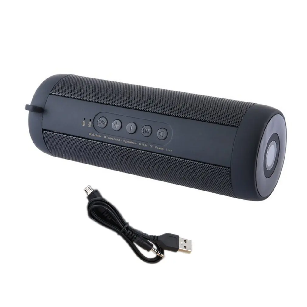 black T2 Bluetooth динамик водонепроницаемый портативный мини Открытый Колонка Поддержка TF карты FM стерео Hi-Fi громкий динамик - Цвет: black