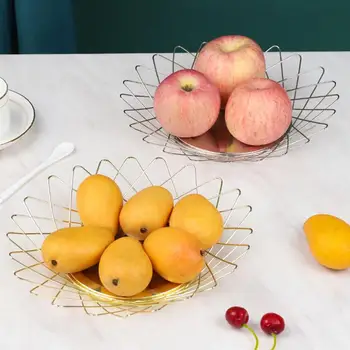 

Metal Mirror Fruit Bowl Nordic Style Fruit Snack Plate Storage Basket Household Candy Dish Kitchen Organizer Storage Basket