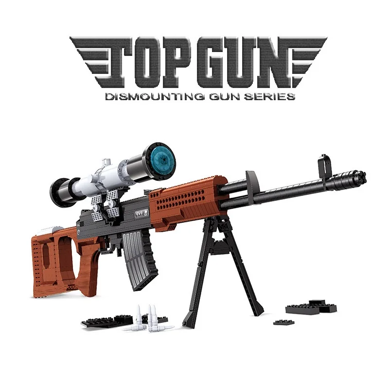 

720pcs/set Dismounting Guns Model Series Sniper Rifle Block Guns Model Toys Military Gun Block Sniper Rifle Blocks Gun Series