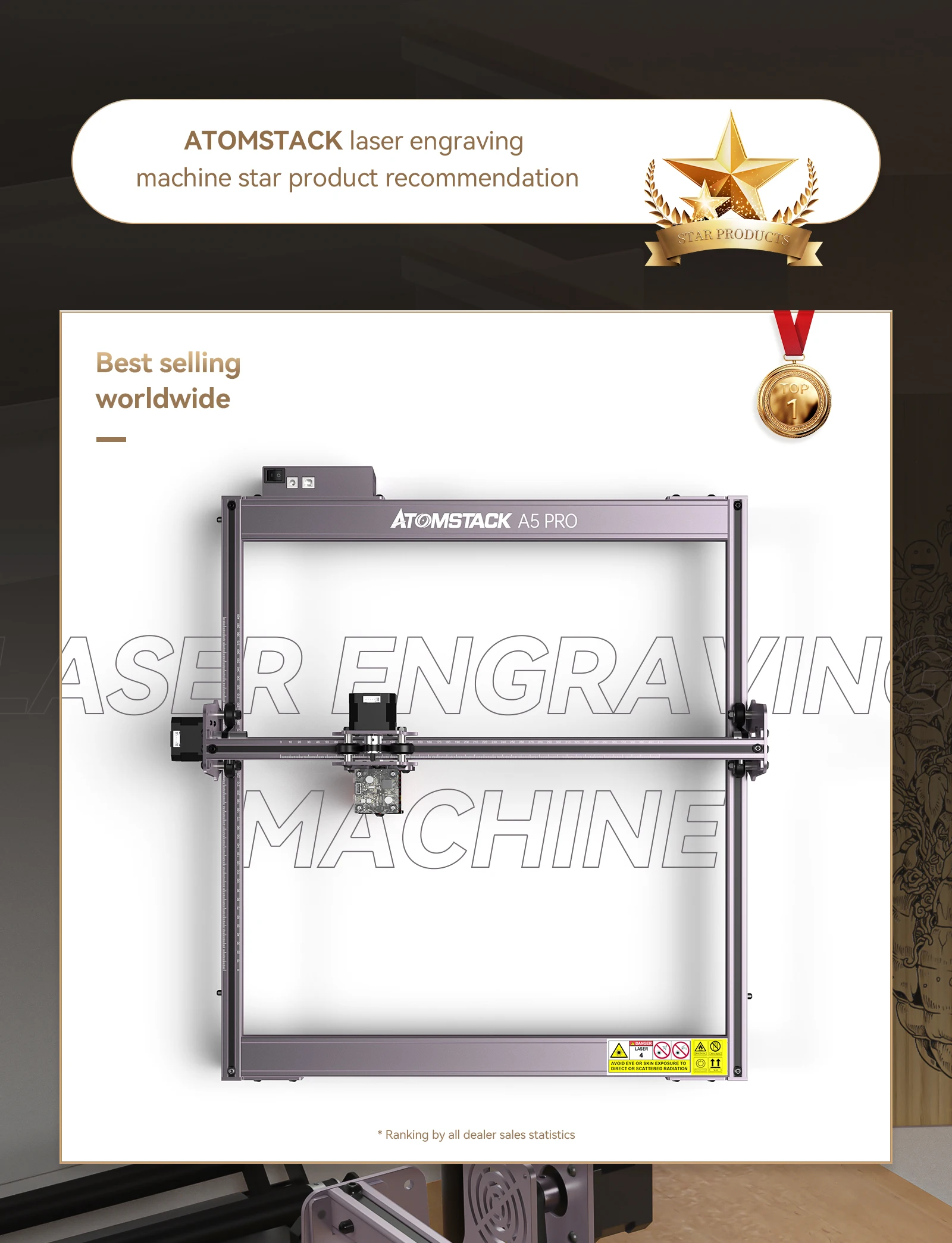 ATOMSTACK A5 Pro 40W Laser Engraver Cutter Compressed Spot Metal Engraving 12mm Wood Cutting 100W CO₂ Laser Effect DIY Logo Mark 3d printers