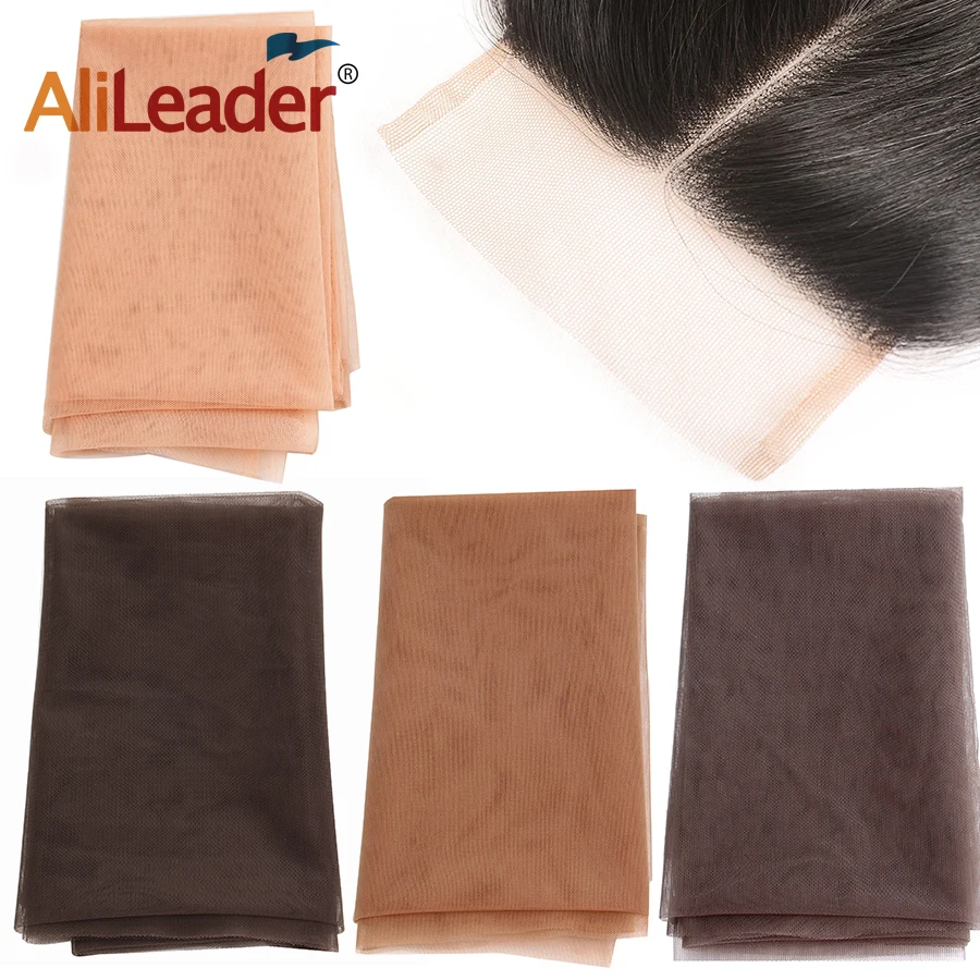 

AliLeader 1/4 Yard Swiss Lace Material Basement Foundation Toupee Frontal Closure Net For Making Wigs Hair Weaving Netting Top