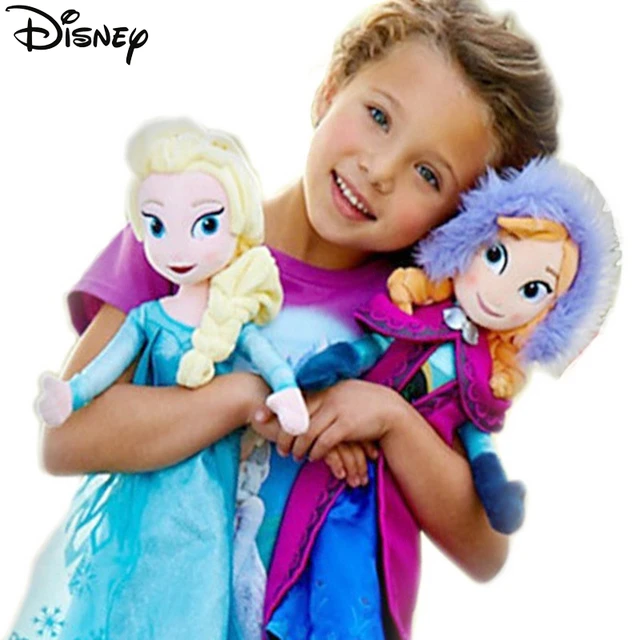 Boneca Pelucia Frozen Elza Anna Princesas Disney Coleção 50cm