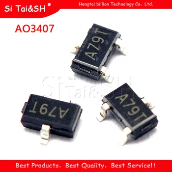 

50pcs AO3407 3407 SOT23-3 MOSFET A79T MOSFT P-Ch -30V -3.6A 64mOhm new and original