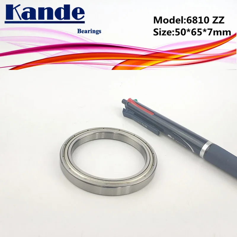6810 Ball Bearings 2Pcs ABEC-1 50x65x7 Thin Section Deep Groove Kande
