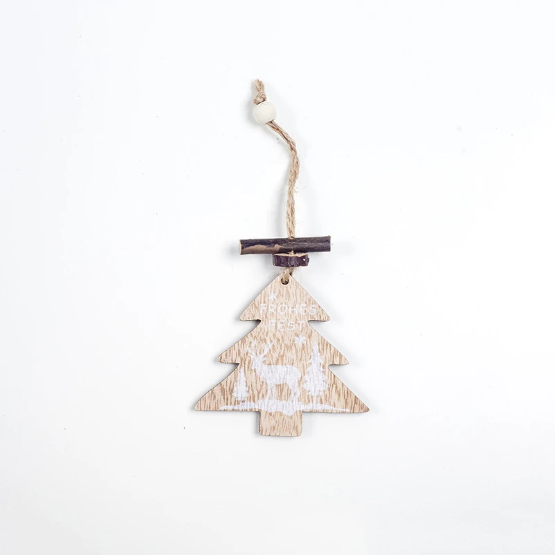 Tree Navidad кукла деревянная новогодняя елка Подвески украшения для дома Noel Рождественская вечеринка Новогодние украшения подвесной кулон - Цвет: Tree