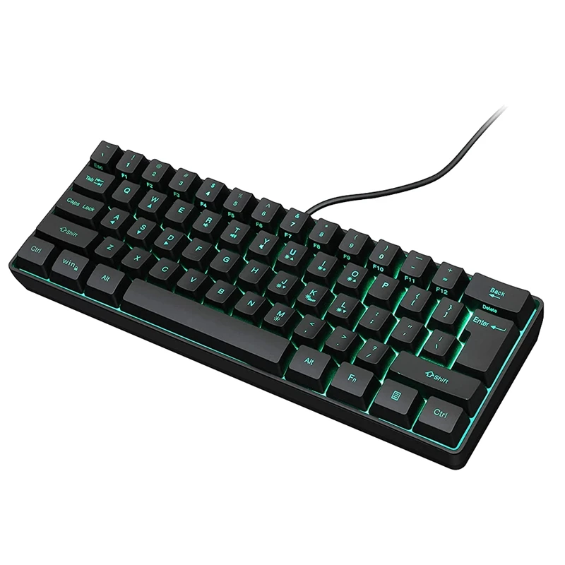 Игровая клавиатура 61 клавиши многоцветная RGB подсветка светодиодная проводная