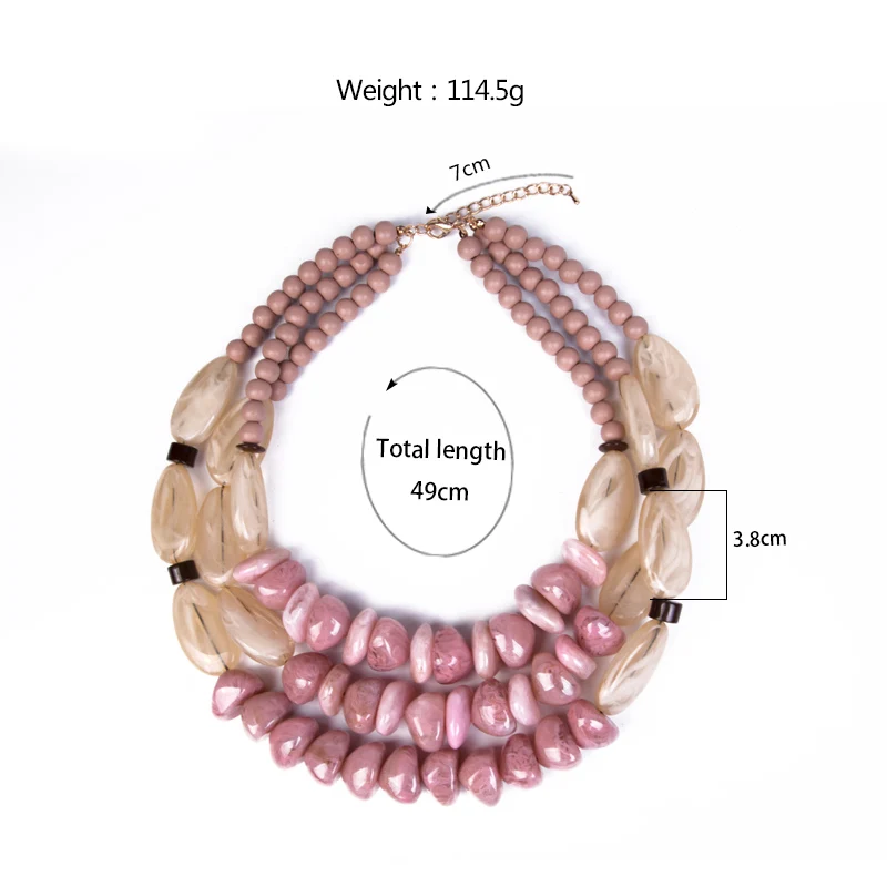 Длинное ожерелье GuanLong из натурального камня, женское ожерелье с бусинами на заказ, многослойное ожерелье из акриловой смолы, винтажное ювелирное изделие для девочек