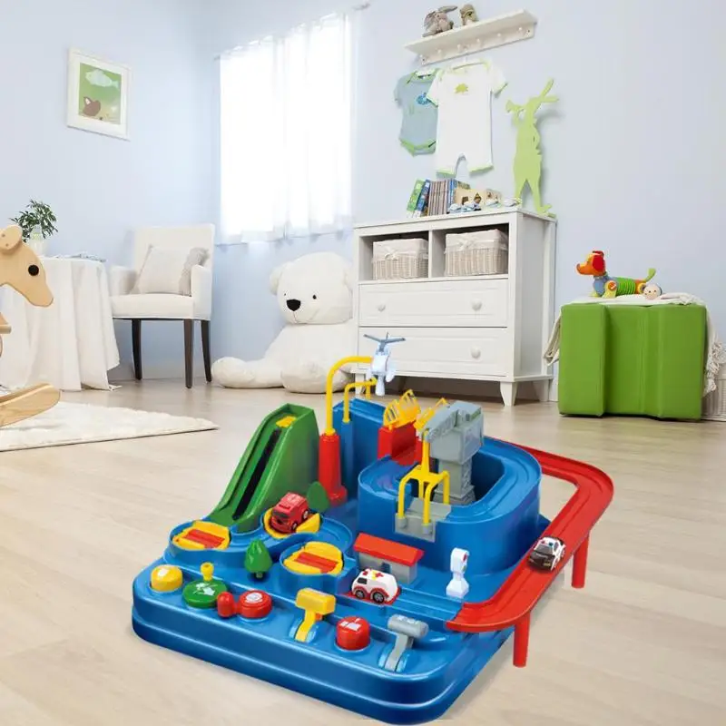 Baby ручной детская железная дорога трек паззлы автомобиля игра игрушки для детей развивающая игрушка Макарон Цвет персонажами настольной игры, рождественские подарки