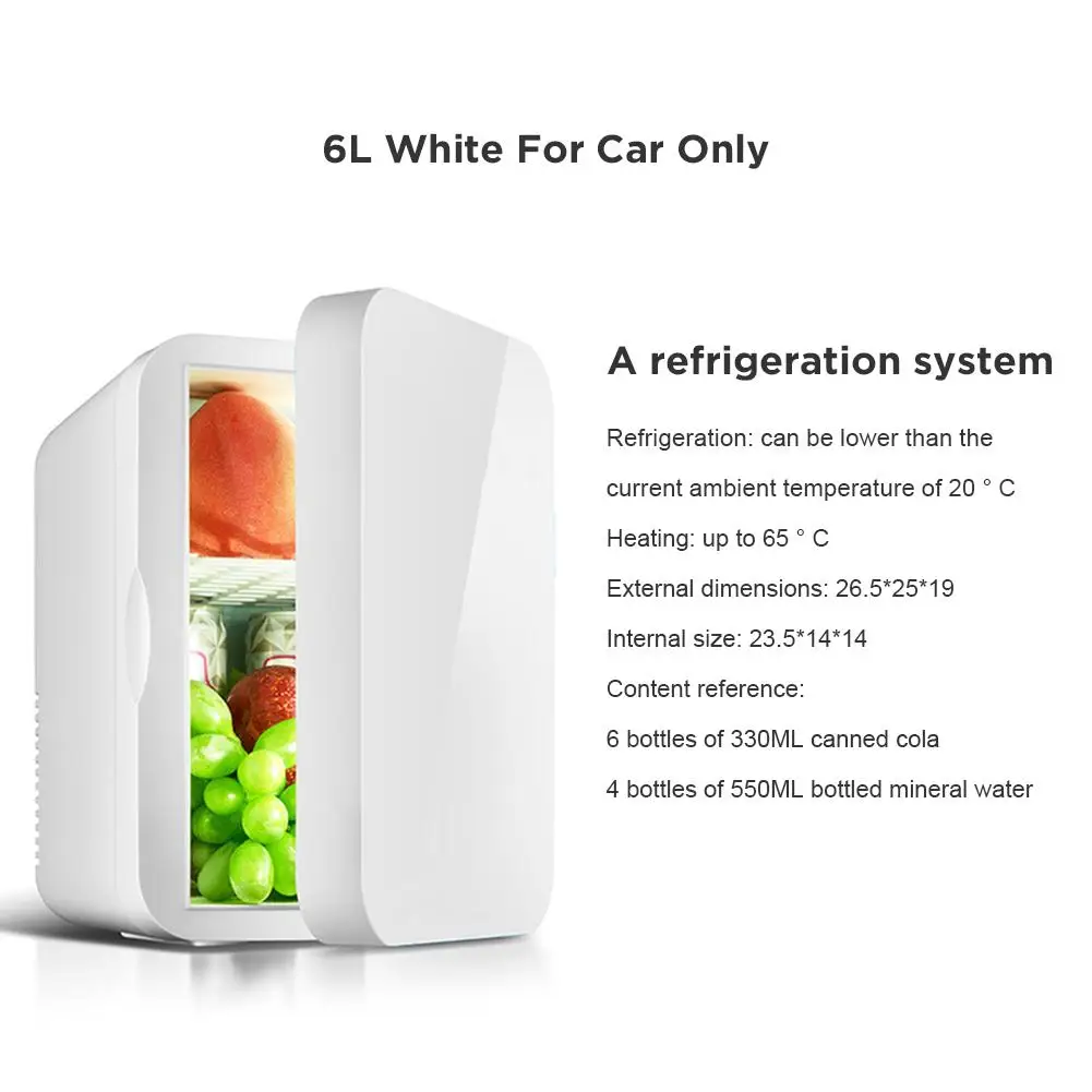 camping fridge Mini 6L Refrigerator Car 12V Home 220V Refrigerator Single Door Car Home Dual-Use Thermoelectric 45-55W Mini Fridge Cooler firares mini fridge