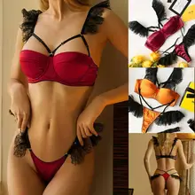 Сексуальный бюстгальтер, набор, новинка, сексуальный женский кружевной бюстгальтер, трусы на подвязках, набор, Babydoll, с вырезами, одежда для сна, комплект Lenceria 12
