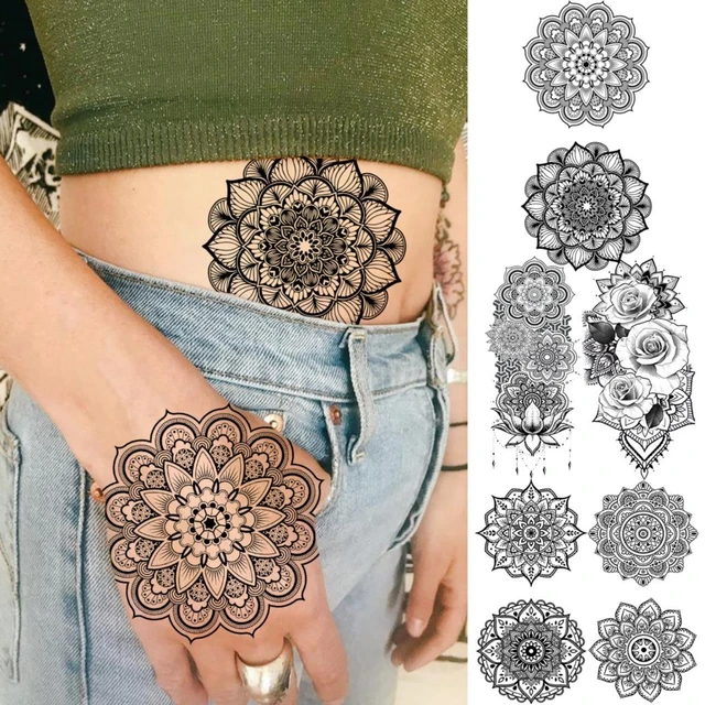 1sheet Mandala Rose Henna Tattoos Sexy Jewel Temporary Tattoo Body Art  Decals St