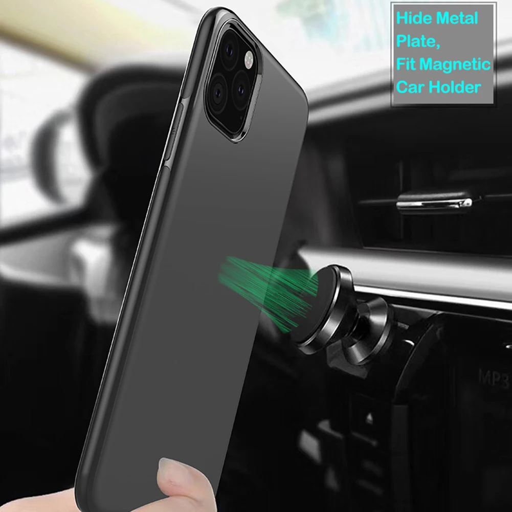 Деловой магнитный автомобильный чехол для телефона iPhone 11 Pro X XR XS Max металлический
