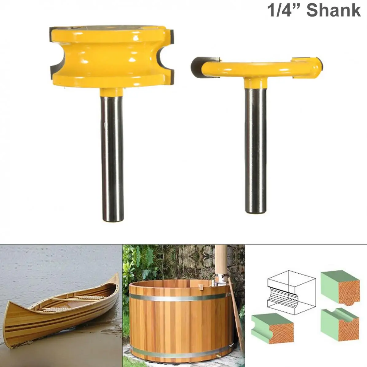 

Алмазные сверла 1/2 "1/4" для конических фрез флейта и бисера фрезы дуги по дереву, Т-образные, шип биты для долбёжных для создания выпуклой филенки фреза