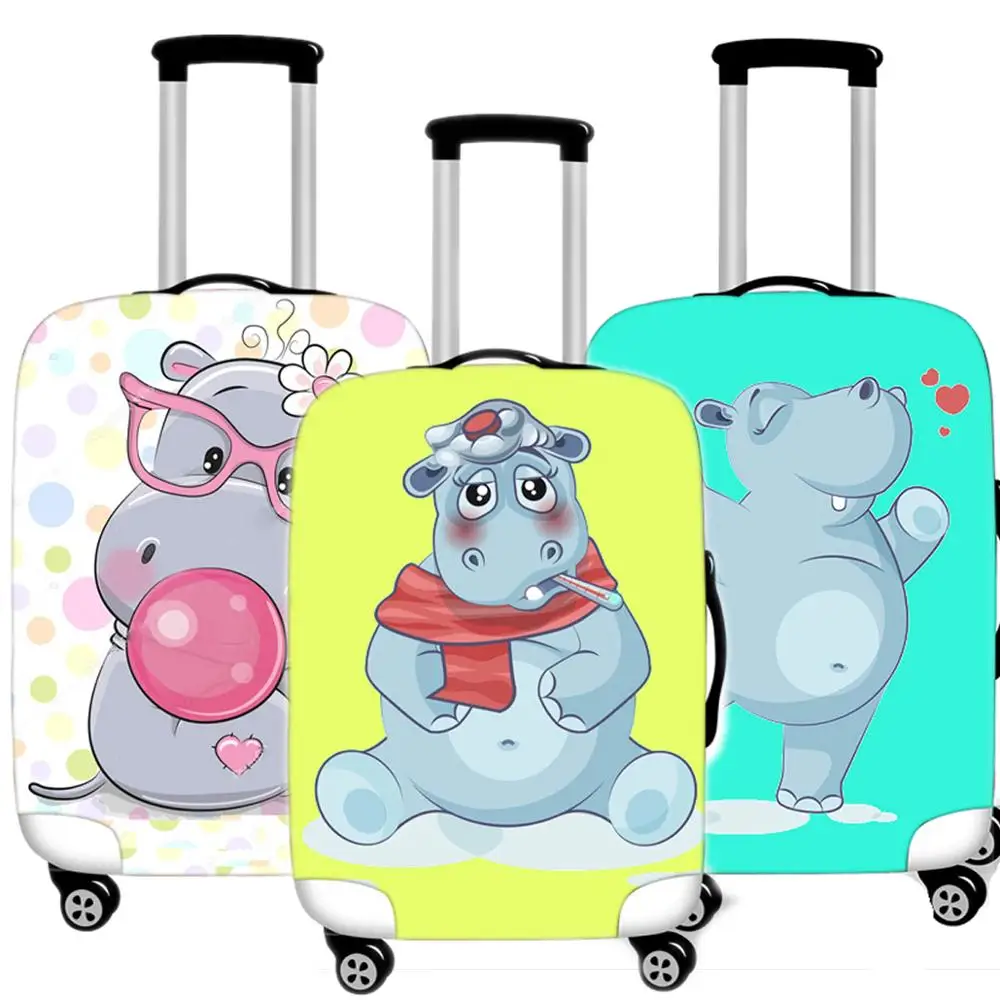 

Kawaii hippo Luggage Case Protective Cover Waterproof Thicken Elastic Suitcase Dust Case Apply 18 - 32 Inches Travel Accessorie