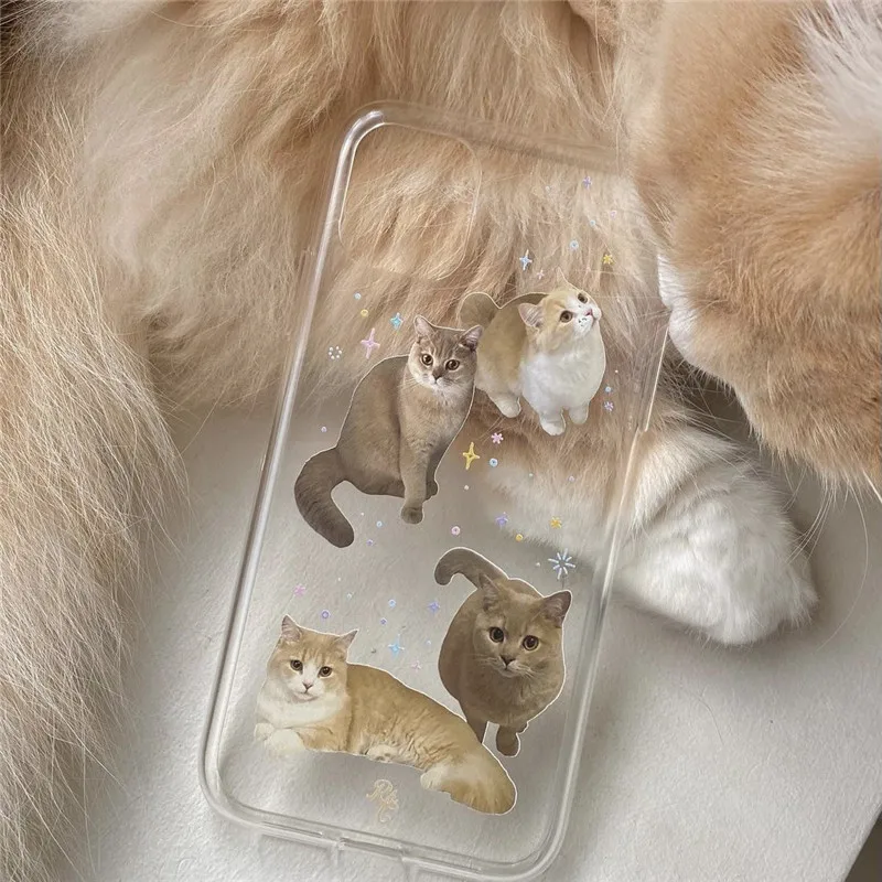 apple 13 pro max case Cute Cat Transparent Phone Case For iphone 13 mini 12 pro max 11 7 8 plus x xr xs max Shock Proof Phone Back Covers best cases for iphone 13 pro max iPhone 13 Pro Max
