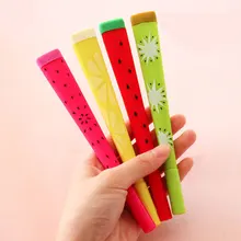 1 предмет Новинка Фруктовый гель для дизайна ручек молочного цвета 0,5 мм черный чернильная Ручка-роллер офисная ручка школьные ручки ученические канцелярские принадлежности PH195