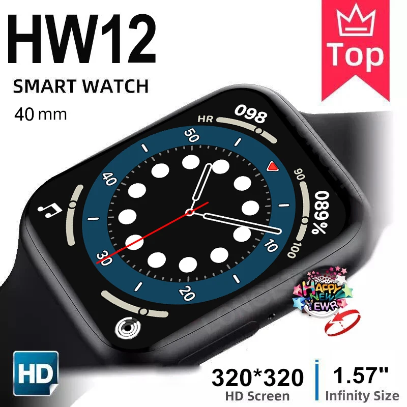 2021 HW12 HW16 Full Screen Smart Watch 44MM 40MM Women Men Smartwatch with password Split Screen Bluetooth PK IWO 13 FK88
