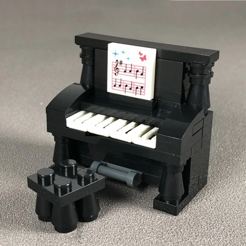 Single Legolingly Instrument Building Block Set City Figure Accessories Piano Music Player Chair MOC Brick Children DIY Toy Gift (5)