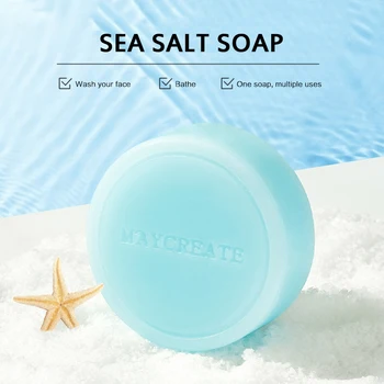 

Sea Salt Soap Remove Acne Treatment Cleansing Oil Control Moisturizing Shrink Pore Facial Cleanser Soap Deep Cleansing TSLM2