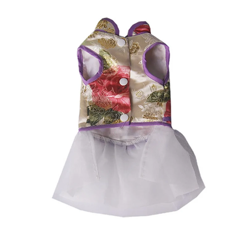 Китайский год одежда для собак костюм весна лето Собака платье Тан костюм Cheongsam кошка Чихуахуа Йоркский Щенок Одежда Прямая поставка