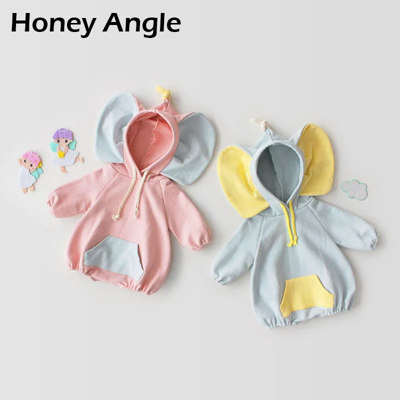 Honey Angle/элегантный хлопковый комбинезон с героями мультфильмов с длинными рукавами в Корейском стиле; детская одежда для малышей; комбинезон; одежда