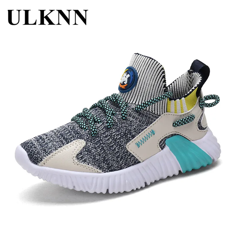 ULKNN BOY'S Athletic Shoes 2020 New Style Big Boy Casual Trend Versatile Anti-slip 12 Fly Woven Breathable Running SNEAKERS