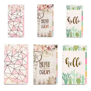 

1Set Creative A5 A6 Loose Leaf Notebook Divider 6 Hole Index Separator Diary Paper Planner Binders Students Staionery Supplies