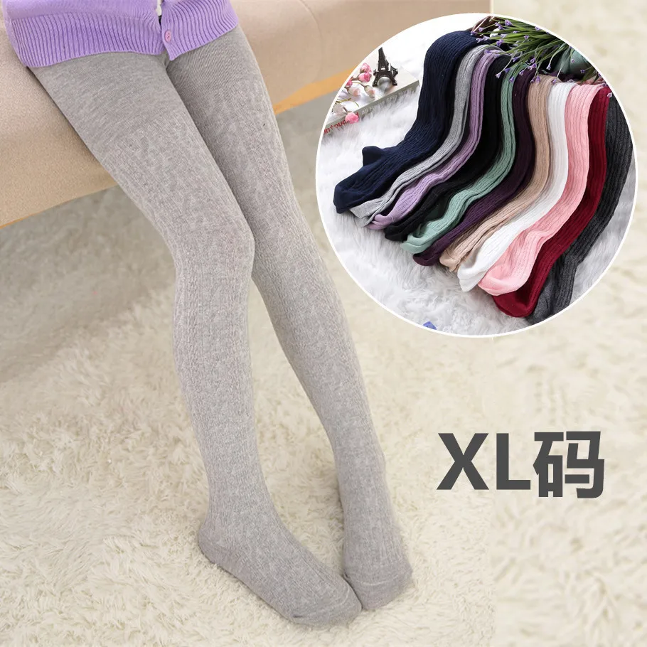 

Big Kid Code Knitted Cotton Patyhose Spring And Autumn Solid Color Dance Pantyhose White Girls Stockings Children's Socks Batch
