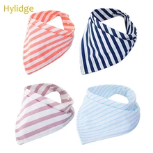 Hylidge/модные нагрудники для новорожденных, хлопковые двухсторонние полосатые банданы, нагрудник, треугольный Нагрудник слюнявчик полотенце, разноцветный цветной нагрудник