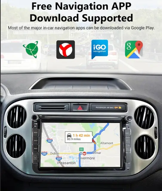 2din HD 8inch Car Radio Android Car Video Player GPS WIFI Bluetooth Navigation For VOLKSWAGEN Passat Skoda Car Stereo 2