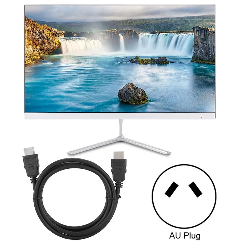 AU Plug 23,8 дюймов 1920*1080 игровой телевизор HD монитор HDMI VGA компьютерный экран дисплей 16:9 светодиодный полноэкранный экран для просмотра фильмов - Цвет: AU Plug