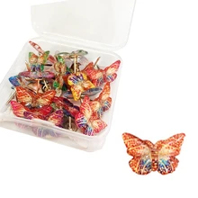 Punaises papillon 3D colorées en métal, lot de 30 pièces, punaises décoratives 