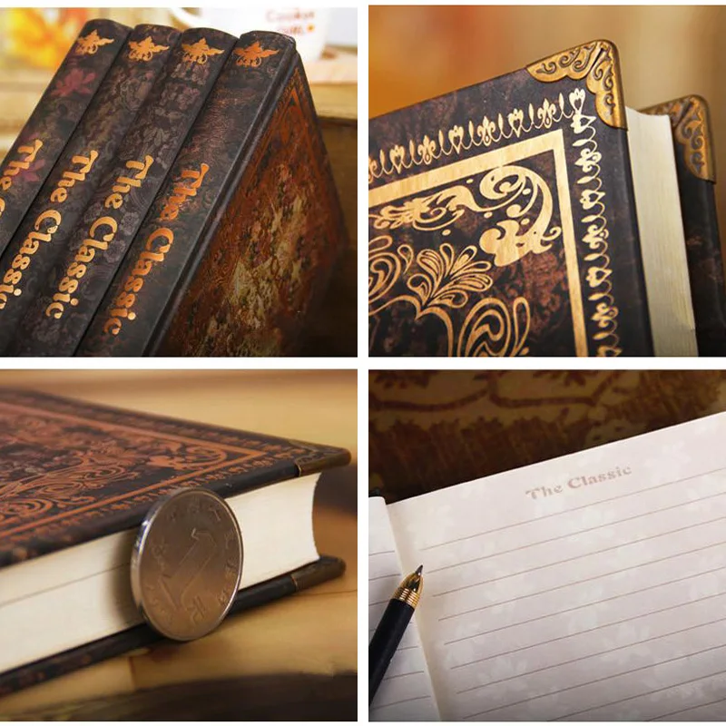 32K Retro Vintage Notebook Handcover Flower Europe Classic Book with Metal Corner Planner Journal Traveler Notepad 32K Retro Vintage Notebook Handcover Flower Europe Classic Book with Metal Corner Planner Journal Traveler Notepad