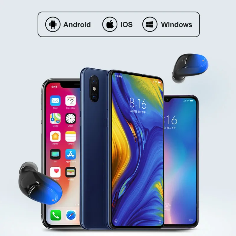Bluetooth 5,0 беспроводные наушники Touch True стерео гарнитура-вкладыши Встроенный микрофон гарнитура Премиум звук глубокий бас forSport