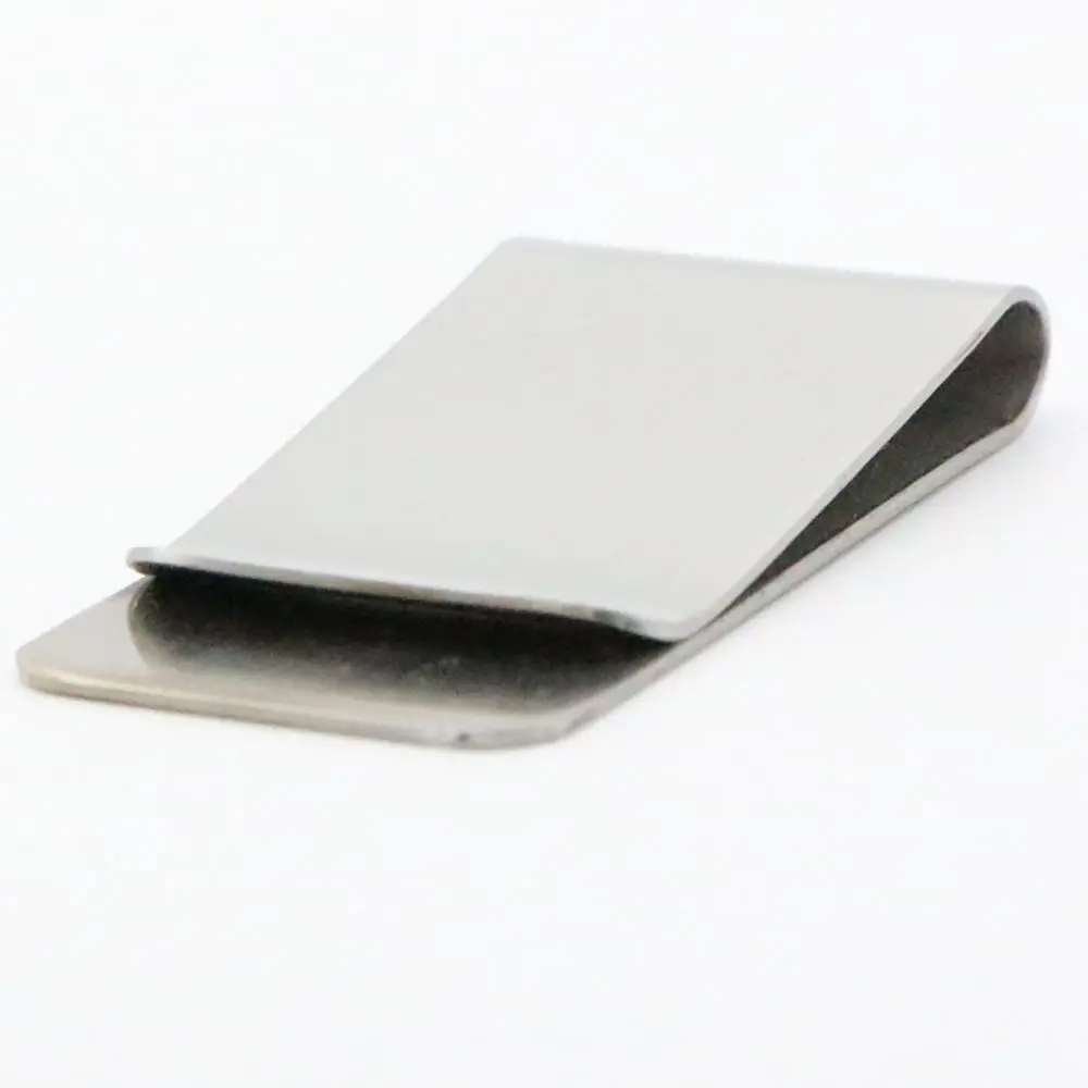 Stainless Steel Metal Slim Double Sided Money Clip Fashion Simple Men Women Credit Card Cash Holder
