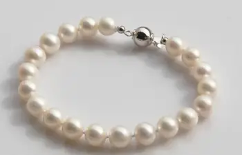 

charming9-10mm south sea white round pearl bracelet 7.5-8"