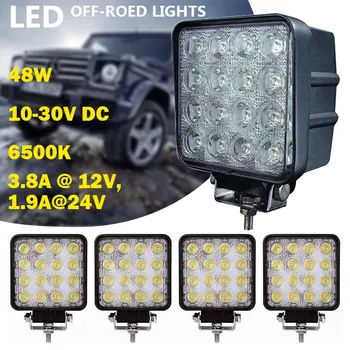 

Foggy Lights 48W Car Fog Lights IP67 Waterproof Auto Back Light LED Driving Work Light White 16PCS LED Chips Spotlight