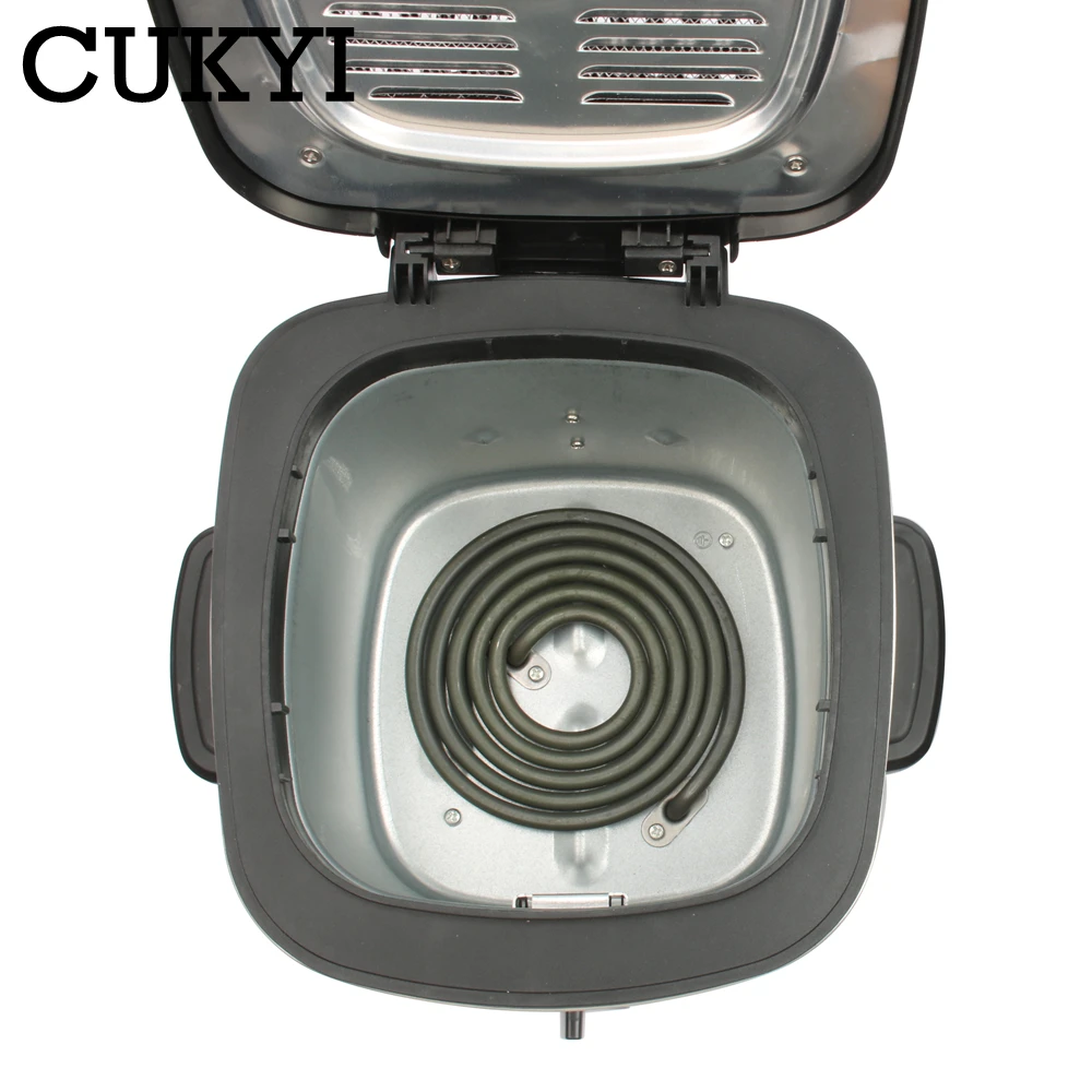 CUKYI 1.2L Мини электрическая фритюрница для картошки фри со съемным вкладышем из нержавеющей стали кухонная сковорода