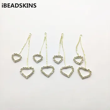 

New arrival! 61x17mm 50pcs Rhinestone claw chain Heart-shape charm/Connectors for Necklace,Earrings parts,hand Made Jewelry DIY