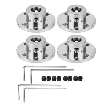 

8mm Flange Coupling Connector, Rigid Guide Steel Model Coupler Accessory, Shaft Axis Fittings for RC Model Motors(4 Pack)